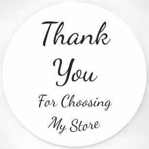 Sticker Rond Merci d'avoir choisi Ma boutique personnalisée cur