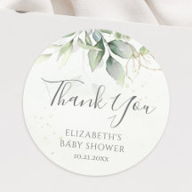 Merci de Baby shower de feuillage Eucalyptus