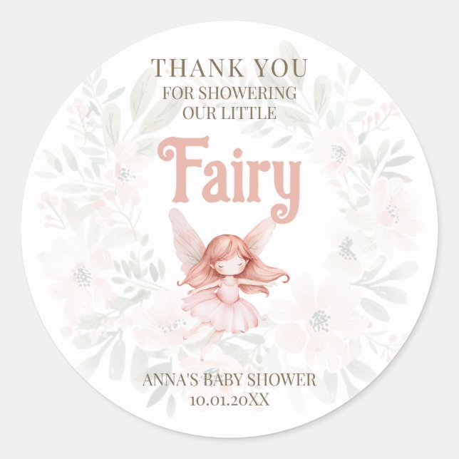 Sticker Rond Merci de Baby shower de gingembre (Devant)