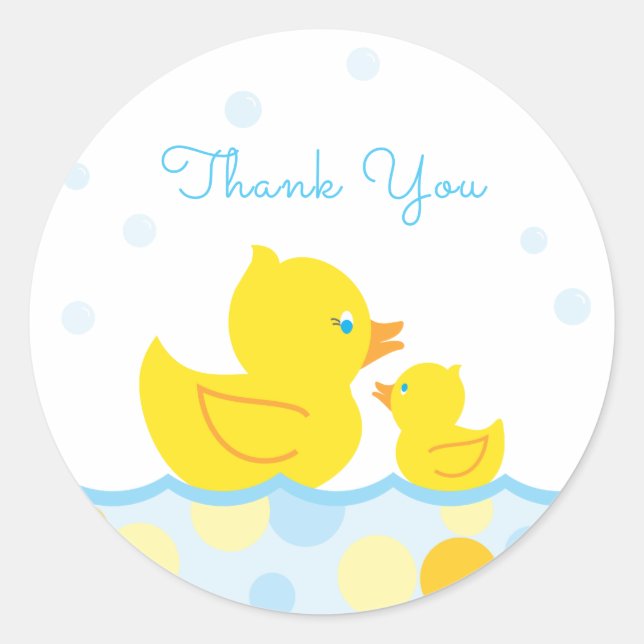 Sticker Rond Merci de Baby shower en caoutchouc (Devant)