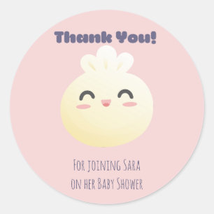 Sticker Rond Merci de Baby shower en dumping