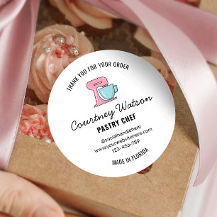 Sticker Rond Merci De Boulangerie De Dessert Moderne Pour Étiqu
