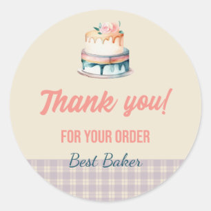 Sticker Rond Merci de boulangerie pour votre commande