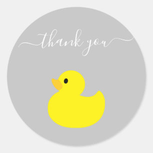 Sticker Rond Merci de canard jaune