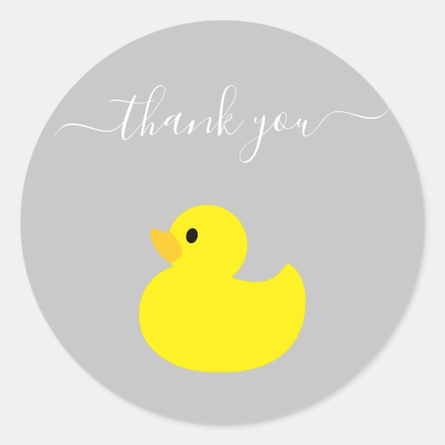 Sticker Rond Merci de canard jaune (Devant)
