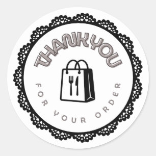 Sticker Rond Merci De Conducteur De Livraison Alimentaire Pour 