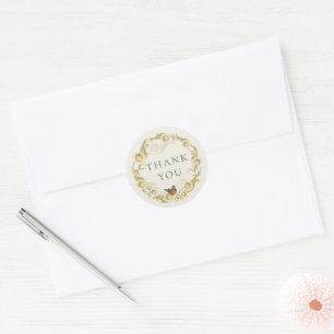 Sticker Rond Merci de couronne Fleur sauvage Daisy