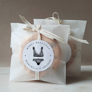 Sticker Rond Merci de douche Lingerie moderne