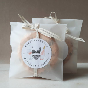 Sticker Rond Merci de douche Rosé et Lingerie