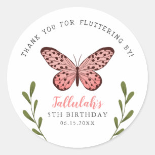 Sticker Rond Merci de fête d'anniversaire des petites filles a