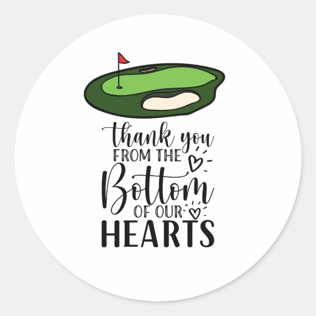 Sticker Rond Merci de golf du fond de mon coeur (Devant)
