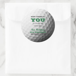 Sticker Rond Merci de golf personnalisé