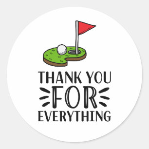 Sticker Rond Merci de golf pour tout