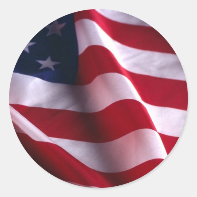 Sticker Rond Merci de la fête des vétérans, drapeau patriotique (Devant)