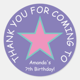 Sticker Rond Merci de la future coutume fête d'anniversaire