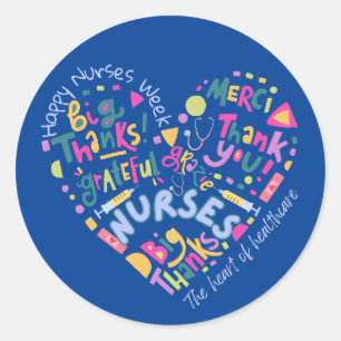 Sticker rond Merci de la semaine des infirmières j