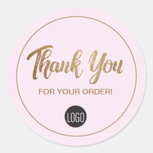 Sticker Rond Merci de logo personnalisé pour votre commande Gol
