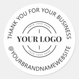 Sticker Rond Merci De Logo Personnalisé Pour Votre Entreprise
