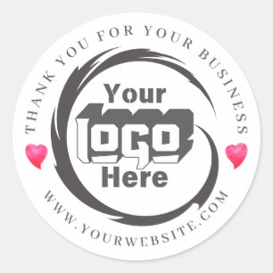 Sticker Rond Merci De Logo Personnalisé Pour Votre Entreprise