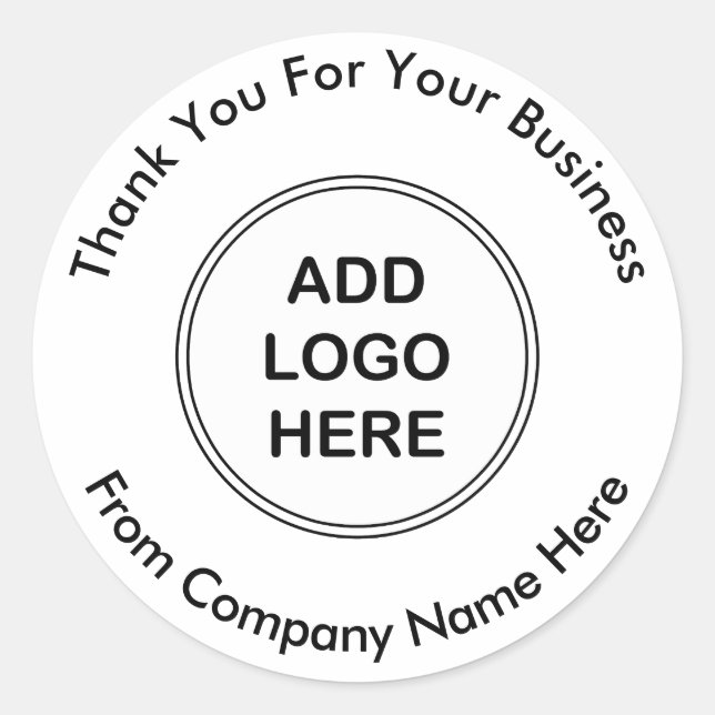 Sticker Rond Merci de logo professionnel (Devant)