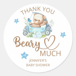Sticker Rond Merci de l'ours en peluche