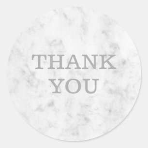 Sticker Rond Merci de marbre gris élégant