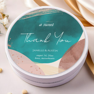 Sticker Rond Merci de Mariage d'aquarelle Abstrait