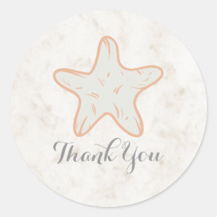 Sticker Rond Merci de Mariage de poisson rouge orange