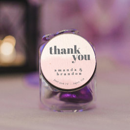 Sticker Rond Merci de Mariage de script en gras à flush minimal