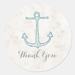 Sticker Rond Merci de Mariage Royal Blue Rustic