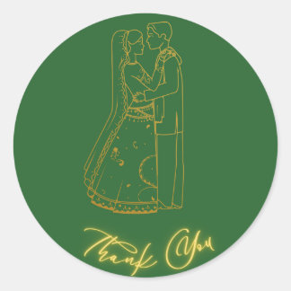 Sticker Rond Merci de mariée et mariée 2