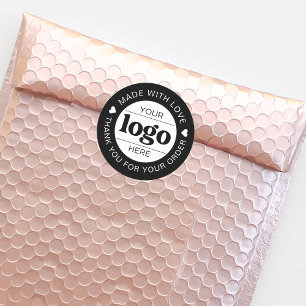 Sticker Rond Merci de marque de logo d'entreprise personnalisé 