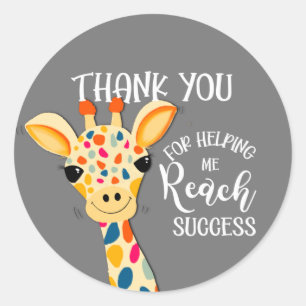 Sticker Rond merci de m'avoir aidé à atteindre le succès gir