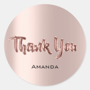 Sticker Rond Merci de nom Ballons Rose rose