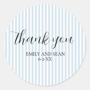Sticker Rond Merci de nom de mariage personnalisé