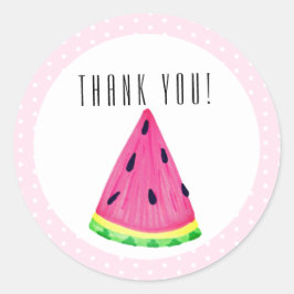 Sticker Rond Merci de pastèque rose pâle