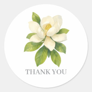 Sticker Rond Merci de peinture à la fleur de Magnolia