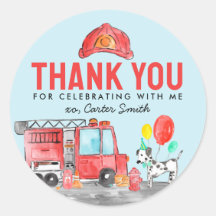 Merci de pompier de camion Anniversaire de enfant