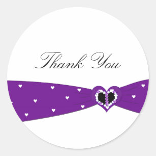 Sticker Rond Merci de ruban violet