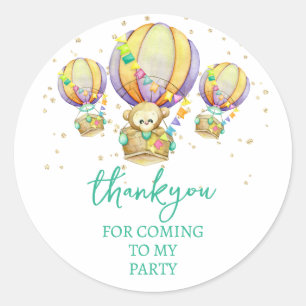 Sticker Rond Merci de singe mignon pour venir