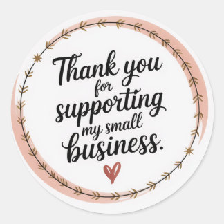 Sticker Rond Merci de soutenir ma petite entreprise