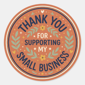 Sticker Rond Merci de soutenir ma petite entreprise