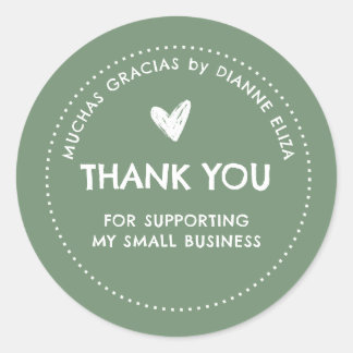 Sticker Rond Merci de Soutenir Ma Petite Entreprise