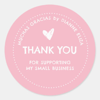 Sticker Rond Merci de Soutenir Ma Petite Entreprise