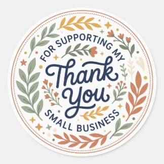 Sticker Rond Merci de soutenir ma petite entreprise