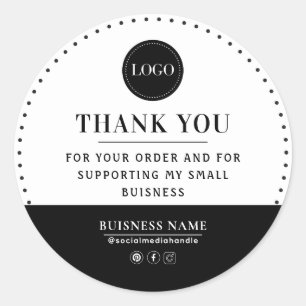 Sticker Rond Merci de soutenir ma petite entreprise tendance