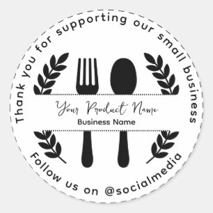 Sticker Rond Merci de soutenir notre petite entreprise