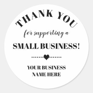 Sticker Rond Merci de soutien à la petite entreprise