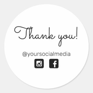 Sticker Rond Merci d'entreprise avec les médias sociaux