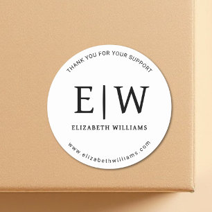 Sticker Rond Merci d'entreprise noir blanc